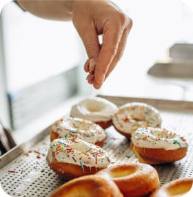 donuts and hand